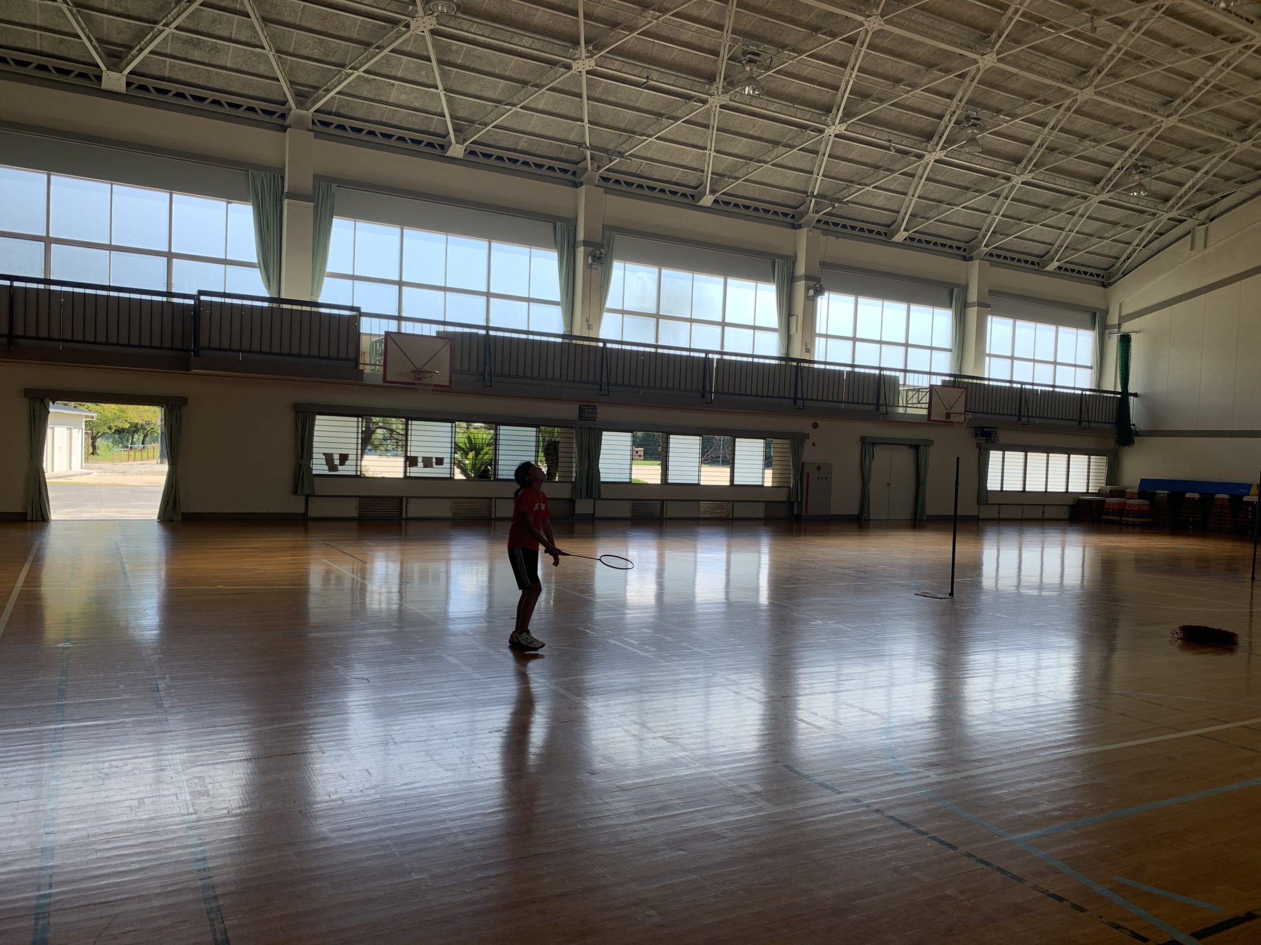 午後はバドミントン！ ムスメちゃんがんばれ！2020-10-11